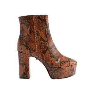 SCHUTZ Brown Snake-Print Platform Ankle Boots